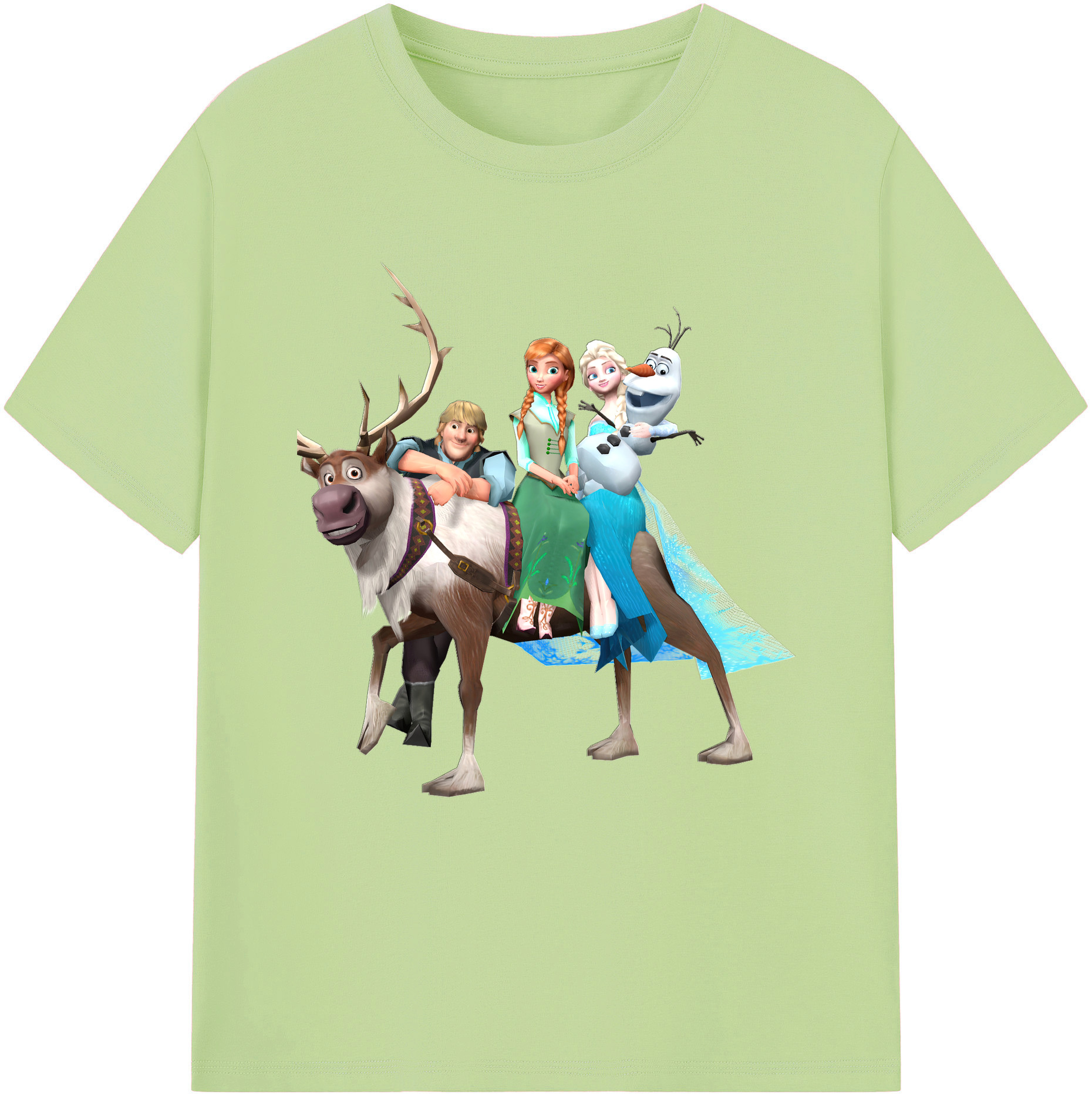 （画像用） アナと雪の女王 アンナ エルサ Frozen Anna Elsa 綿100％半袖Tシャツ（フロントプリント）